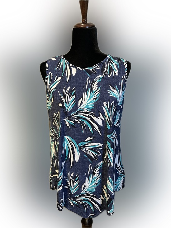 Amana Tops - Amana Tropical Print Sleeveless Blouse size Large